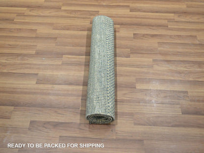 Modern / Contemporary hand-knotted wool/silk rug in Gray, 2' x 3' — SKU O076494 (view 5)