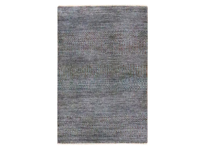 Modern / Contemporary hand-knotted wool/silk rug in Gray, 2' x 3' — SKU O076496