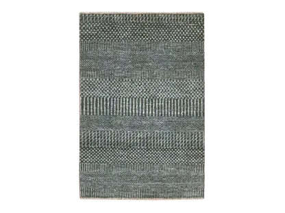 Grey 2'0" x 3'0" Modern and Contemporary Hand knotted Wool/Silk Rug - Sku: O076505