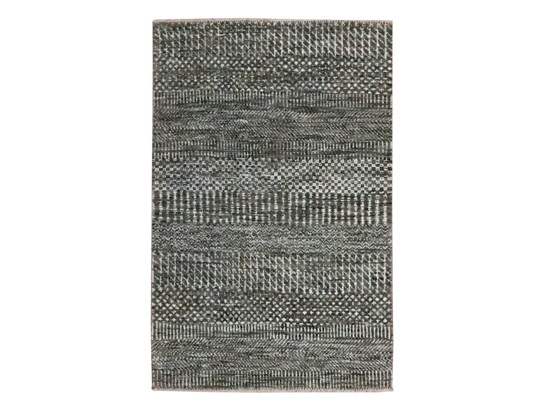 Brown 2'0" x 3'0" Modern and Contemporary Hand knotted Wool/Silk Rug - Sku: O076507