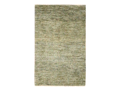 Brown 2'0" x 3'0" Modern and Contemporary Hand knotted Wool/Silk Rug - Sku: O076513