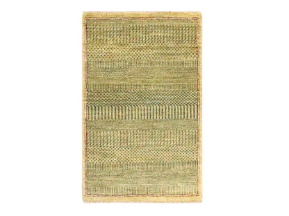Brown 2'0" x 3'0" Modern and Contemporary Hand knotted Wool/Silk Rug - Sku: O076515