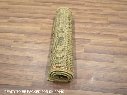 Brown 2'0" x 3'0" Modern and Contemporary Hand knotted Wool/Silk Rug - Sku: O076515