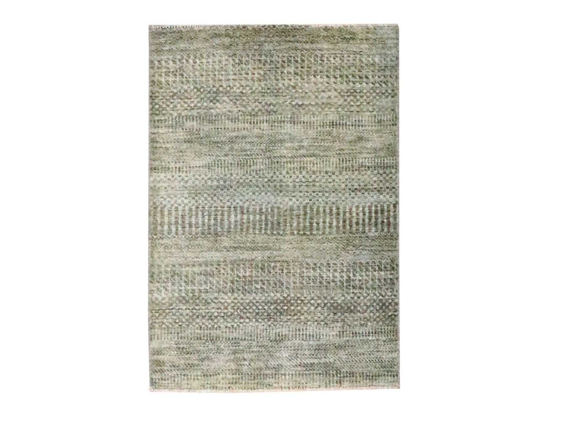 Brown 2'0" x 3'0" Modern and Contemporary Hand knotted Wool/Silk Rug - Sku: O076516