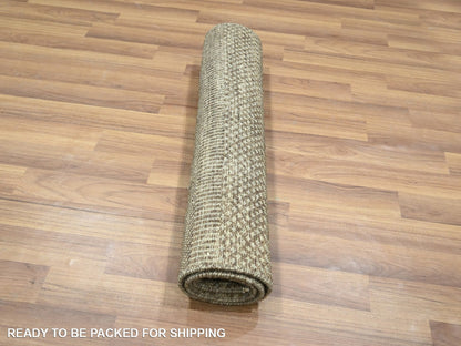 Brown 2'0" x 3'0" Modern and Contemporary Hand knotted Wool/Silk Rug - Sku: O076516