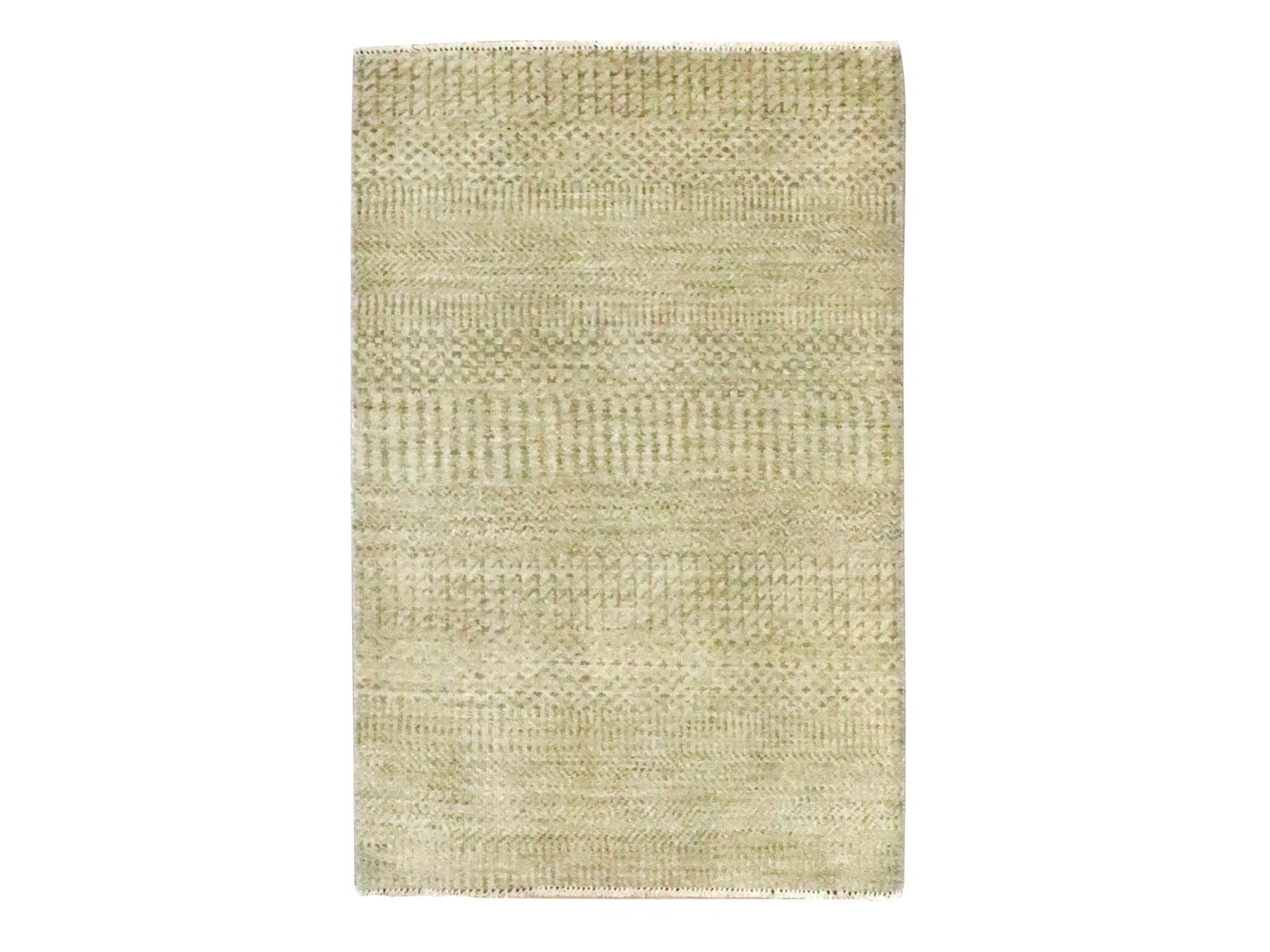 Brown 2'0" x 3'0" Modern and Contemporary Hand knotted Wool/Silk Rug - Sku: O076518