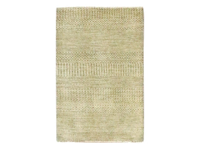 Brown 2'0" x 3'0" Modern and Contemporary Hand knotted Wool/Silk Rug - Sku: O076518