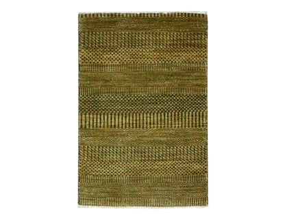 Brown 2'0" x 3'0" Modern and Contemporary Hand knotted Wool/Silk Rug - Sku: O076529