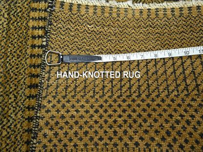 Brown 2'0" x 3'0" Modern and Contemporary Hand knotted Wool/Silk Rug - Sku: O076529