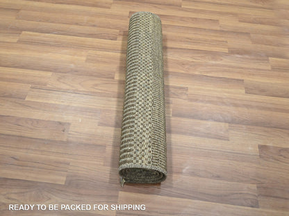 Brown 2'0" x 3'0" Modern and Contemporary Hand knotted Wool/Silk Rug - Sku: O076530