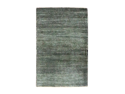 Green 2'0" x 3'0" Modern and Contemporary Hand knotted Wool/Silk Rug - Sku: O076531