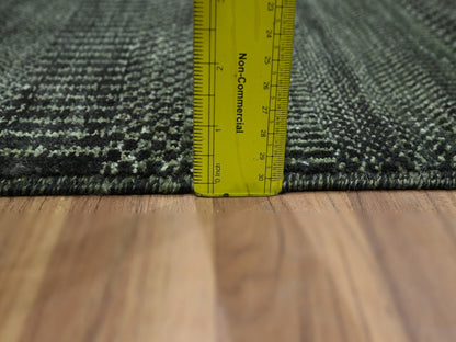 Green 2'0" x 3'0" Modern and Contemporary Hand knotted Wool/Silk Rug - Sku: O076531