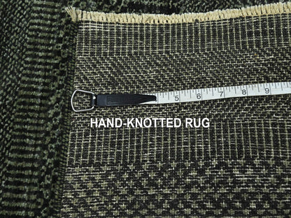 Green 2'0" x 3'0" Modern and Contemporary Hand knotted Wool/Silk Rug - Sku: O076531