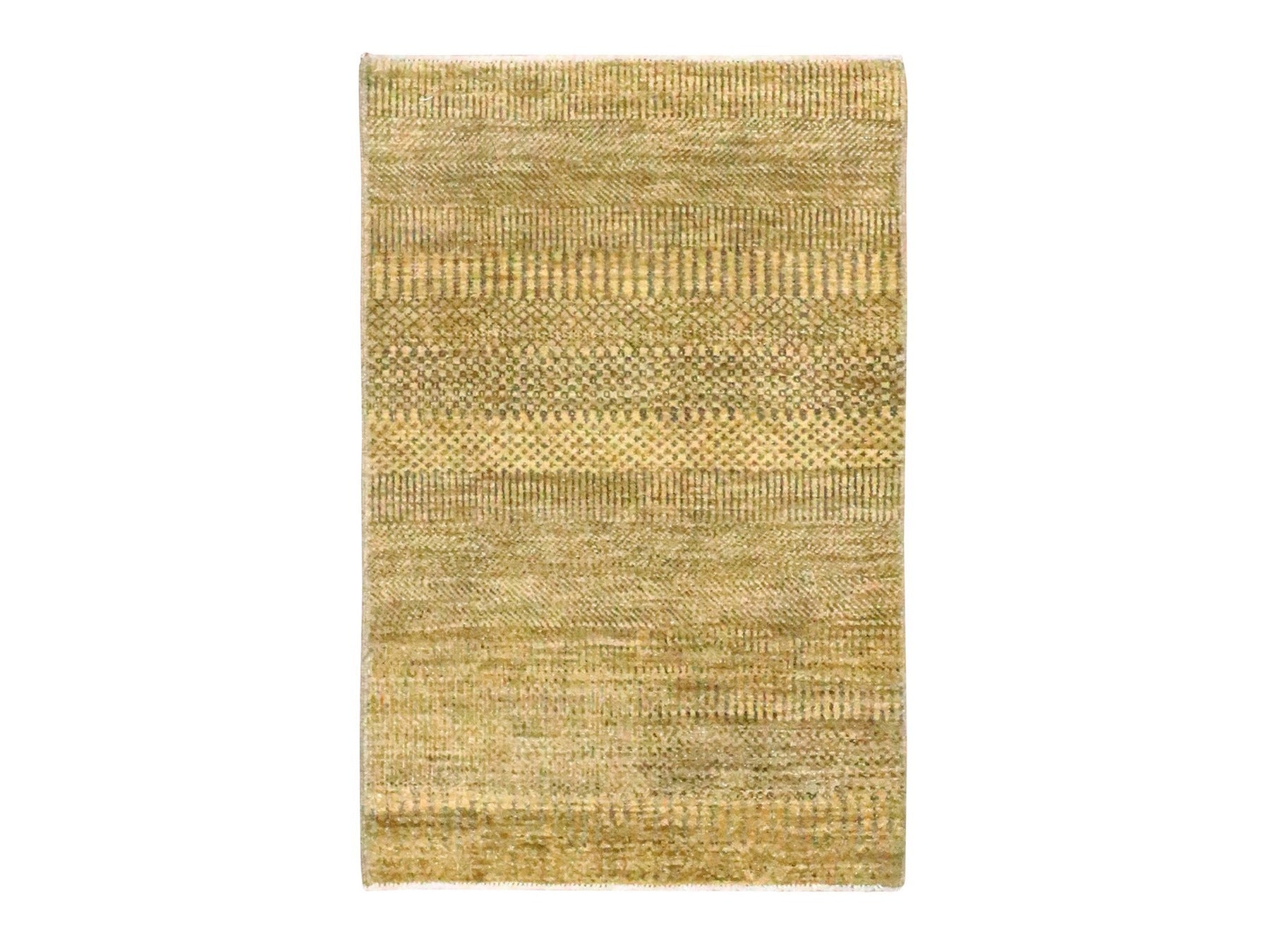 Brown 2'0" x 3'0" Modern and Contemporary Hand knotted Wool/Silk Rug - Sku: O076532