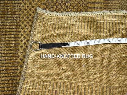 Brown 2'0" x 3'0" Modern and Contemporary Hand knotted Wool/Silk Rug - Sku: O076532