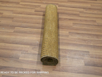 Brown 2'0" x 3'0" Modern and Contemporary Hand knotted Wool/Silk Rug - Sku: O076532