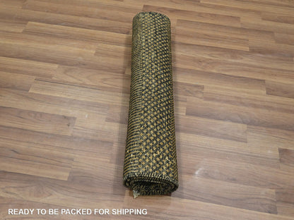 Black 2'0" x 3'0" Modern and Contemporary Hand knotted Wool/Silk Rug - Sku: O076533