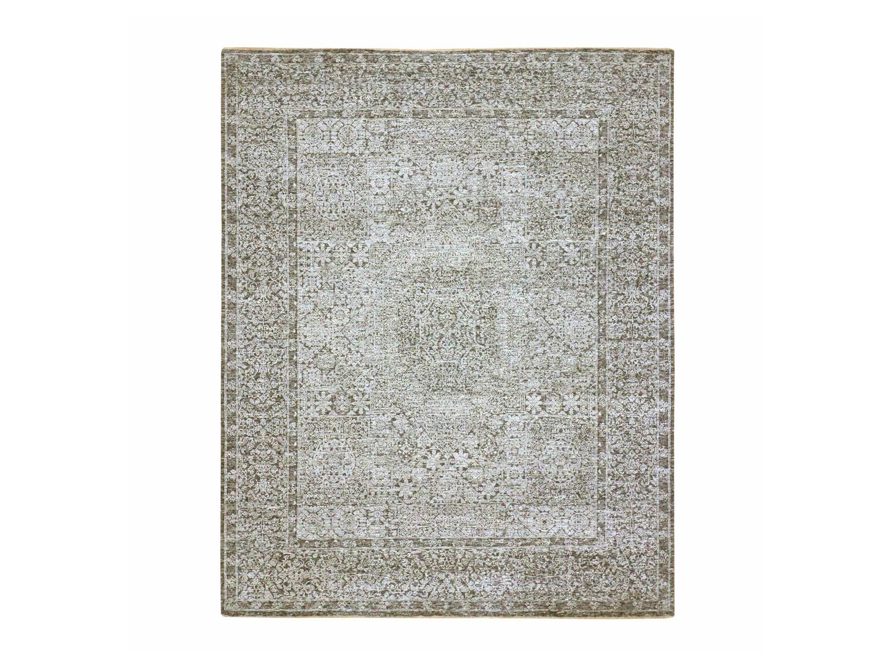 Grey 8'1" x 10'1" Mamluk Hand knotted Wool Rug - Sku: O076540