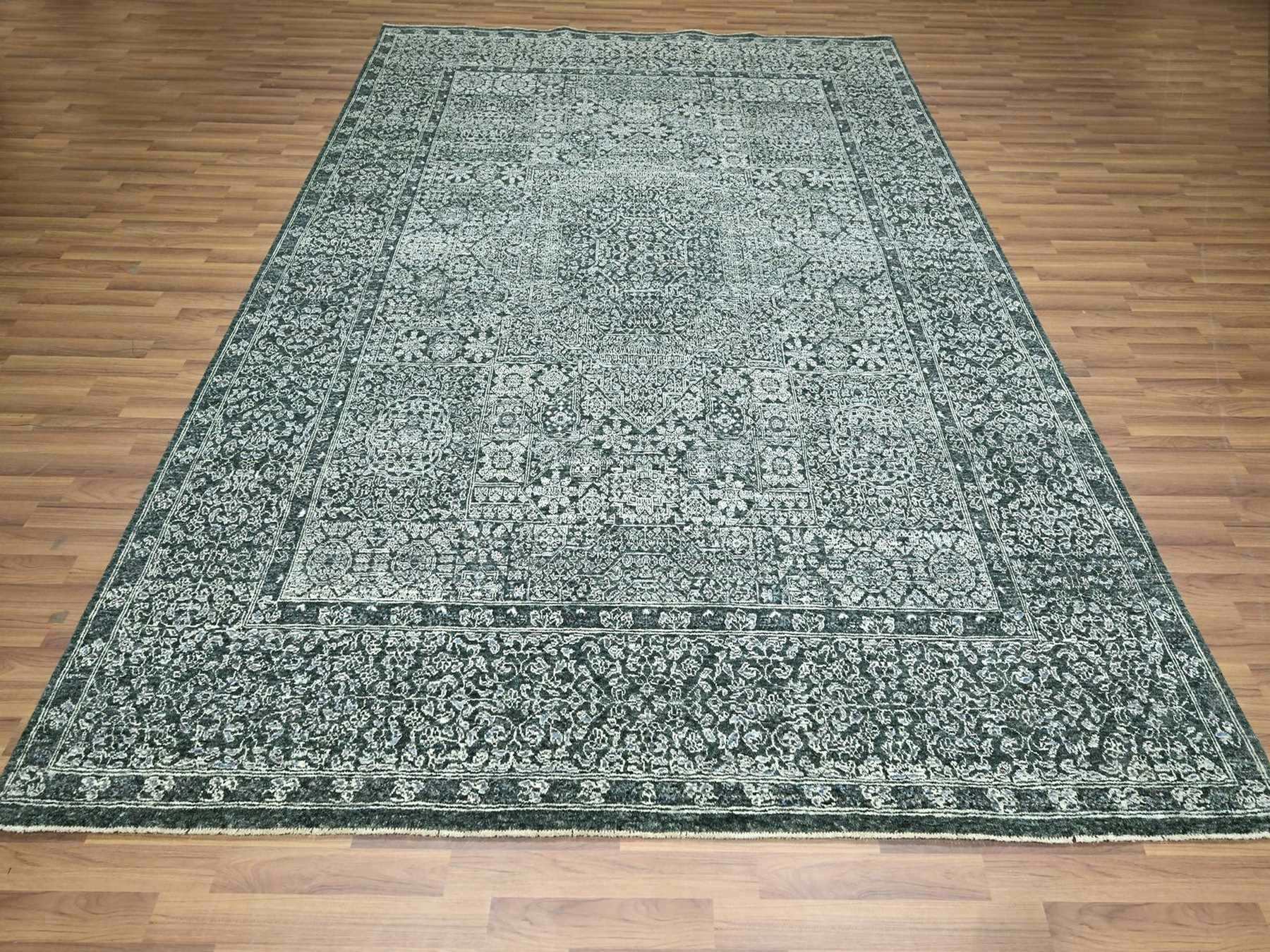 Green 8'0" x 10'0" Mamluk Hand knotted Wool Rug - Sku: O076543