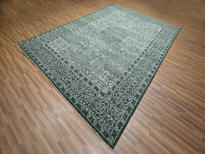 Green 8'3" x 11'6" Mamluk Hand knotted Wool Rug - Sku: O076545