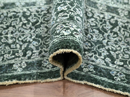 Green 8'3" x 11'6" Mamluk Hand knotted Wool Rug - Sku: O076545