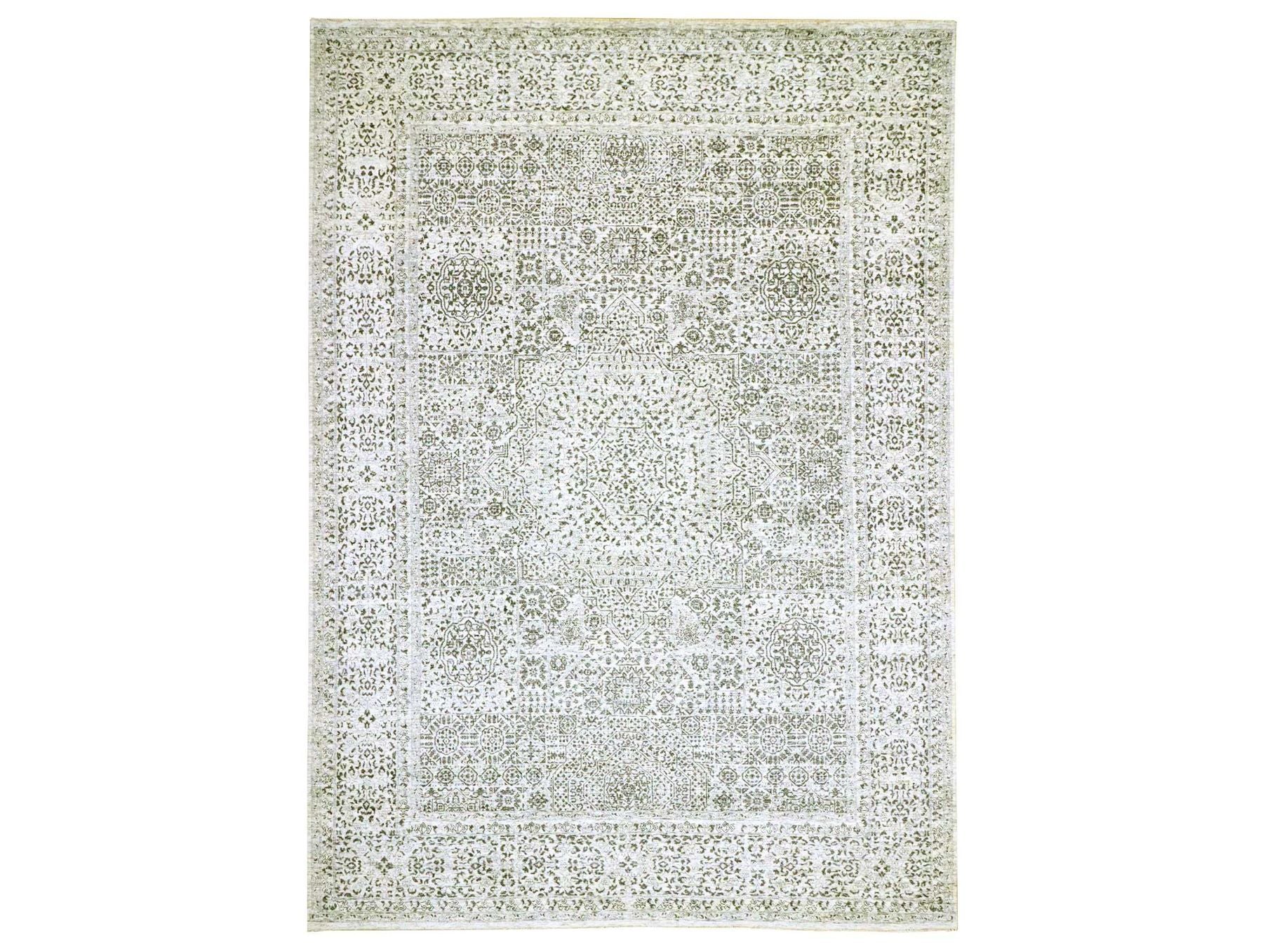 Ivory 10'0" x 14'0" Mamluk Hand knotted Wool Rug - Sku: O076548