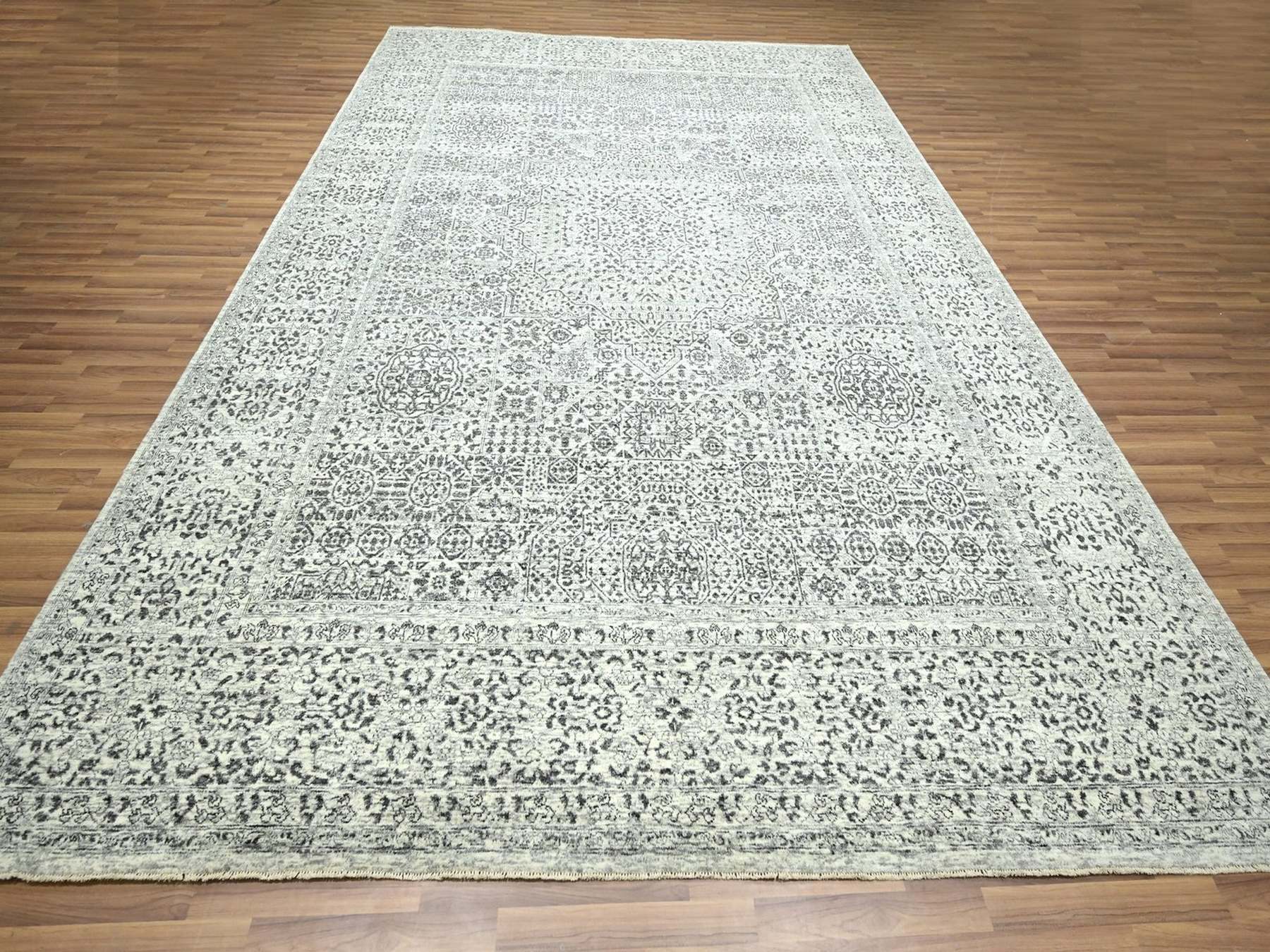 Ivory 10'0" x 14'0" Mamluk Hand knotted Wool Rug - Sku: O076548
