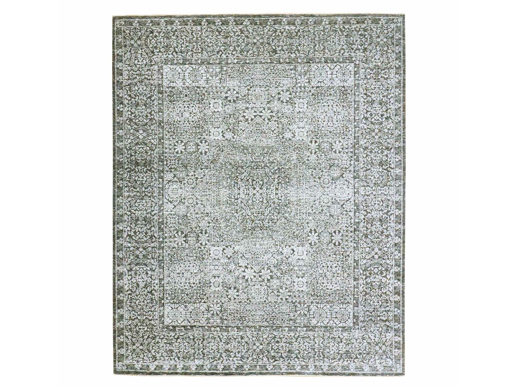 Grey 8'2" x 10'2" Mamluk Hand knotted Wool Rug - Sku: O076549