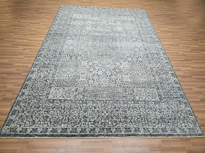 Grey 8'2" x 10'2" Mamluk Hand knotted Wool Rug - Sku: O076549