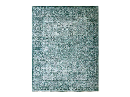 Mamluk Mamluk hand-knotted wool rug in Teal, 7'11" x 10'3" — SKU O076551