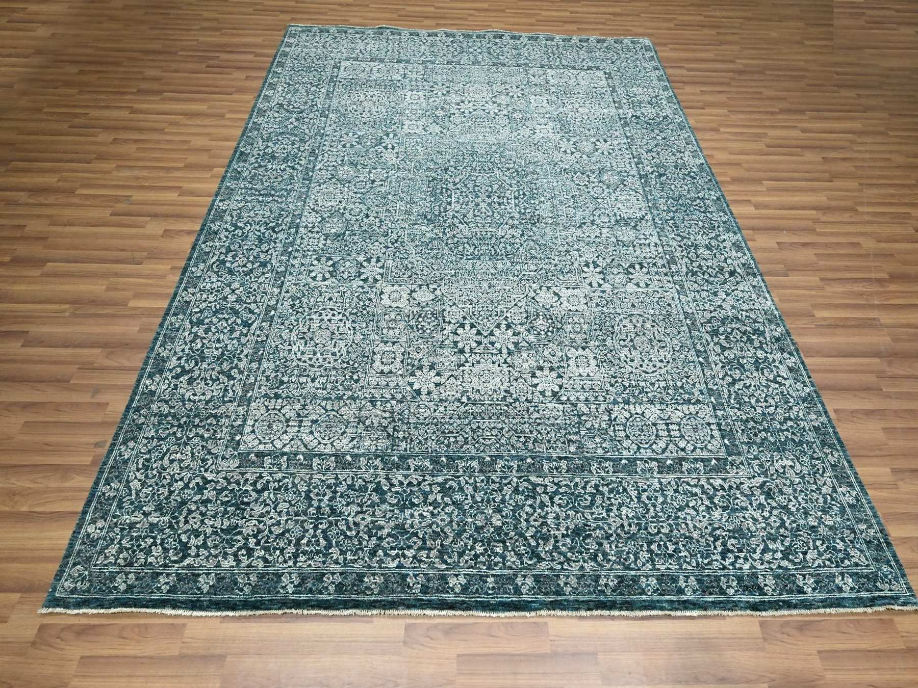Mamluk Mamluk hand-knotted wool rug in Teal, 7'11" x 10'3" — SKU O076551 (view 2)
