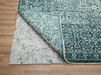 Mamluk Mamluk hand-knotted wool rug in Teal, 7'11" x 10'3" — SKU O076551 (view 4)
