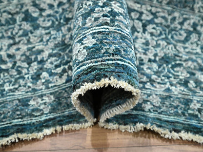 Mamluk Mamluk hand-knotted wool rug in Teal, 7'11" x 10'3" — SKU O076551 (view 5)