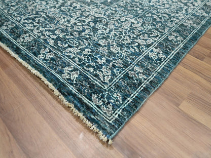 Mamluk Mamluk hand-knotted wool rug in Teal, 7'11" x 10'3" — SKU O076551 (view 6)