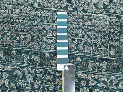 Mamluk Mamluk hand-knotted wool rug in Teal, 7'11" x 10'3" — SKU O076551 (view 7)