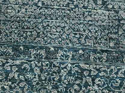 Mamluk Mamluk hand-knotted wool rug in Teal, 7'11" x 10'3" — SKU O076551 (view 8)