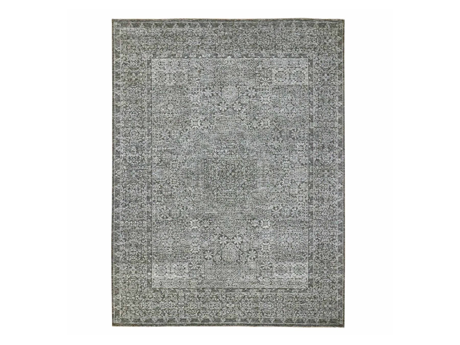 Mamluk Mamluk hand-knotted wool rug in Gray, 9' x 11'11" — SKU O076553
