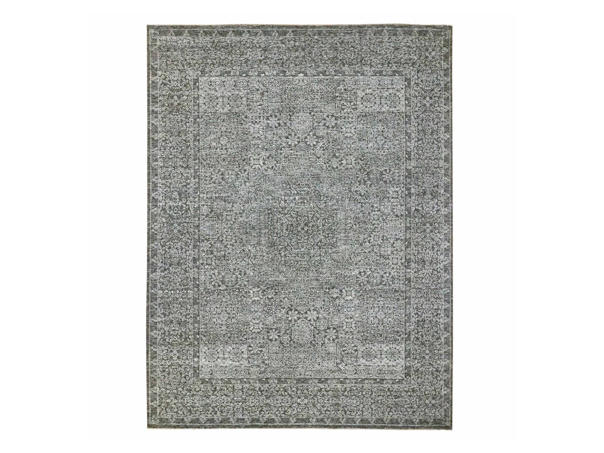 Mamluk Mamluk hand-knotted wool rug in Gray, 9' x 11'11" — SKU O076553