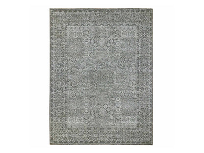 Mamluk Mamluk hand-knotted wool rug in Gray, 9' x 11'11" — SKU O076553