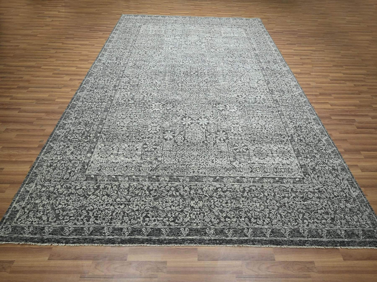 Mamluk Mamluk hand-knotted wool rug in Gray, 9' x 11'11" — SKU O076553 (view 2)