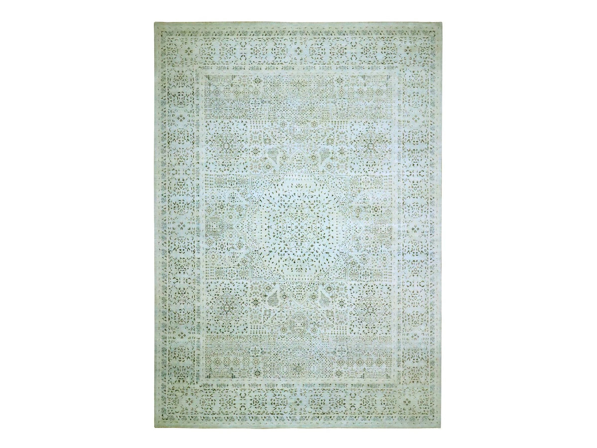 Mamluk Mamluk hand-knotted wool rug in Gray, 10' x 14'2" — SKU O076554