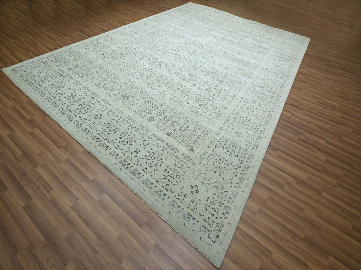 Mamluk Mamluk hand-knotted wool rug in Gray, 10' x 14'2" — SKU O076554 (view 3)