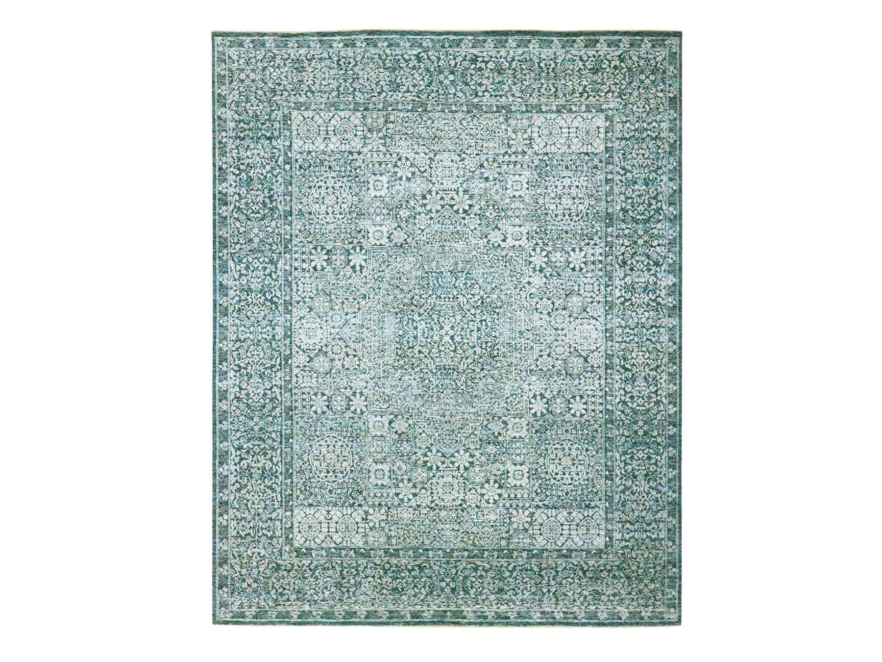 Blue 8'0" x 10'1" Mamluk Hand knotted Wool Rug - Sku: O076559