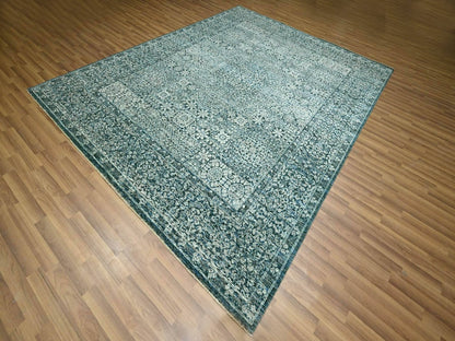 Blue 8'0" x 10'1" Mamluk Hand knotted Wool Rug - Sku: O076559