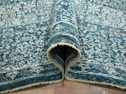 Blue 8'0" x 10'1" Mamluk Hand knotted Wool Rug - Sku: O076559