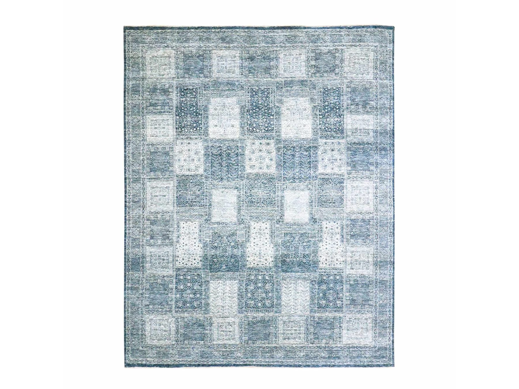 Transitional hand-knotted wool rug in Blue, 8' x 10'1" — SKU O076560