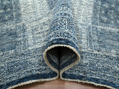Blue 8'0" x 10'1" Transitional Hand knotted Wool Rug - Sku: O076560