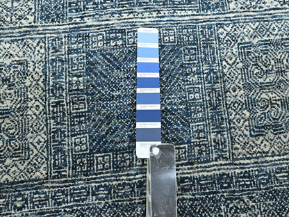 Blue 8'0" x 10'1" Transitional Hand knotted Wool Rug - Sku: O076560