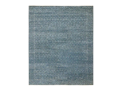 Blue 8'1" x 10'0" Transitional Hand knotted Wool/Silk Rug - Sku: O076562