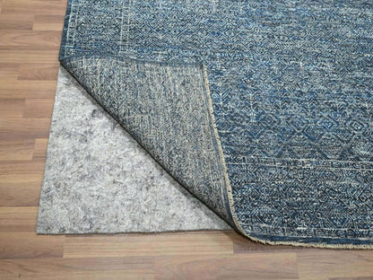 Blue 8'1" x 10'0" Transitional Hand knotted Wool/Silk Rug - Sku: O076562